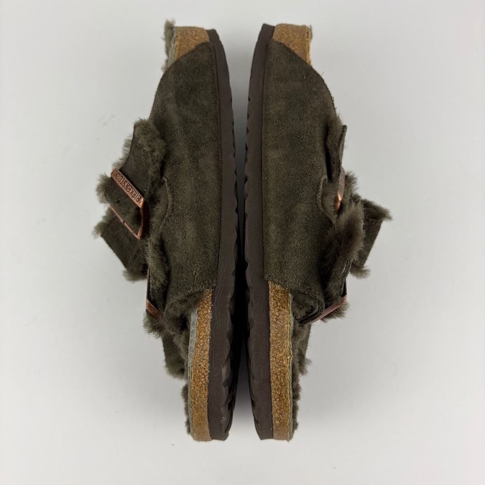 Birkenstock Shearling Fur Lined Chocolate Arizona Slide 40 - Picture 12 of 12